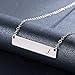 JZCOLOR | Sterling Silver Bar Necklace | Pendant with Engraved Letter (J)
