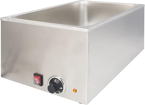 Calentador de alimentos comercial de tamaño completo para catering y restaurantes, 120 V, 1200 W, se adapta a sartén de alimentos de 12 x 20 pulgadas