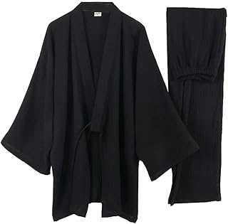 OWLONLINE Japanese Kimono Men's Nightwear Loose Casual Home Pajamas