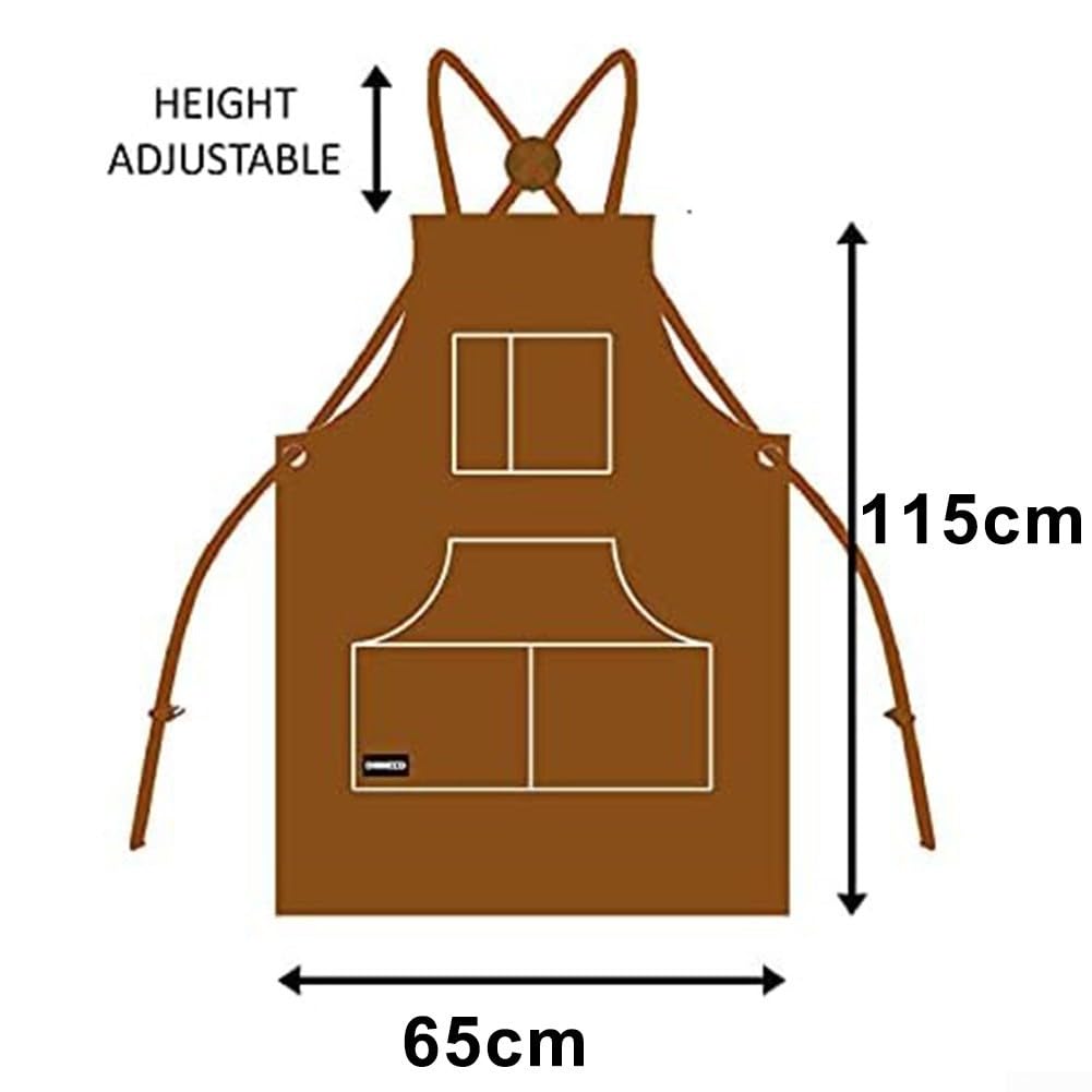 Tablier de soudage robuste en cuir de vachette résistant à la chaleur, 6 poches, résistant à la chaleur, pour homme, pour BlackSmith Smithing, marron