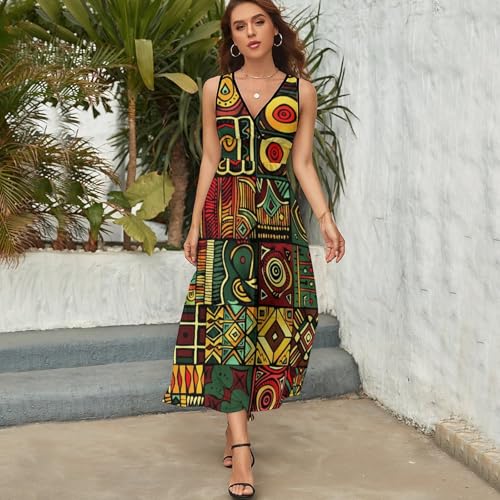 Robe de Plage et Vacances Bohème à Imprimé Rétro Chic - 2