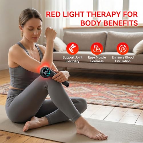 Red Light Therapy Device, Handheld Dual 660nm & 808nm Wavelength Infrared Light Therapy Wand for Body, Knee, Shoulder, Back, Joint & Pet, Promotes Pain Relief, Portable with Stand for Home Use