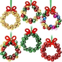 AWHETIE Christmas Crafts for Adults Kids,6 Sets Christmas Beaded Ornament Kit to Make,Jingle Bell Wreath Ornament,DIY Xmax Tree Kits Holiday Tree Decorations Party Supplies
