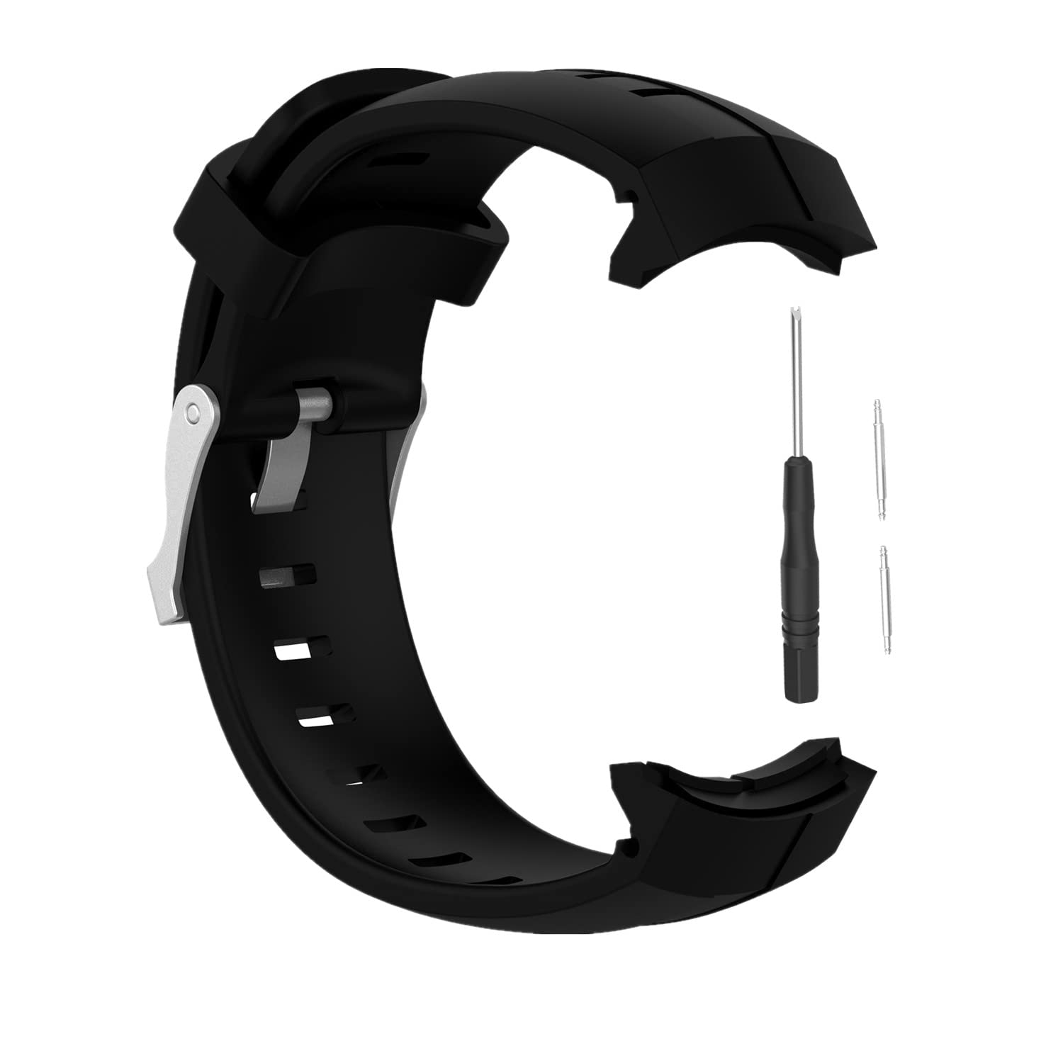 Muovrto Soft Replacement Strap Silicone Watchband Watch Straps for Suunto Spartan Sport/Suunto Ambit 3 Vertical (Black)