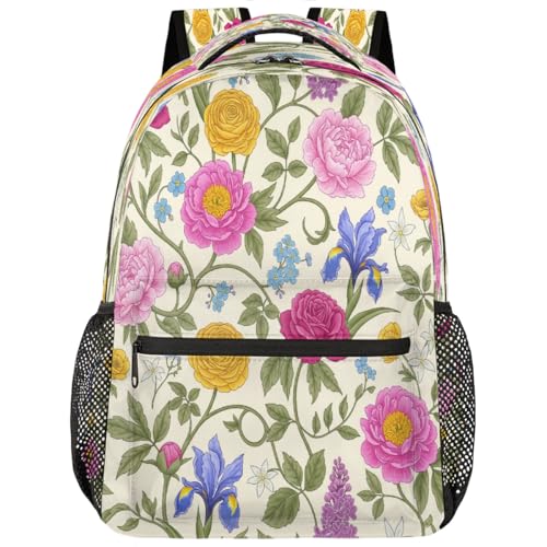 Mochila de viaje floral para el campus universitario y escapadas de fin de semana