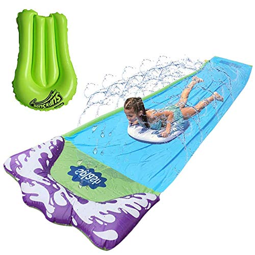 EPROSMIN 15.7 FT Water Slides Slip for Kids - Lawn Water Slides with 1 Surfboard and Crash Pad Lower The Temperature Outdoor Toys