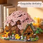 Capybara Cherry Blossom Bonsai Tree House Building Sets for Adults & Kids - 2280PCS Micro Mini Blocks, Artificial Flower for Desk, Office, Home Decor, DIY Arts & Crafts Kits, Ages 8+ Girls & Boys Gift
