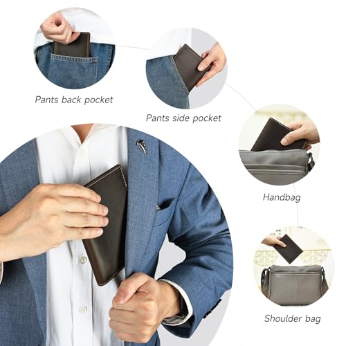 Genuine Leather Passport Holder Handmade Passport cover Lightweight Travel Bifold Passport Wallet dark brown4