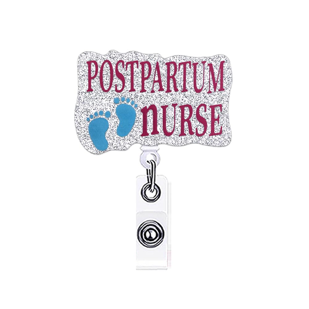 Postpartum Retractable Badge Reel With Clip - Funny Nurse Badge Holder For Labor & Delivery