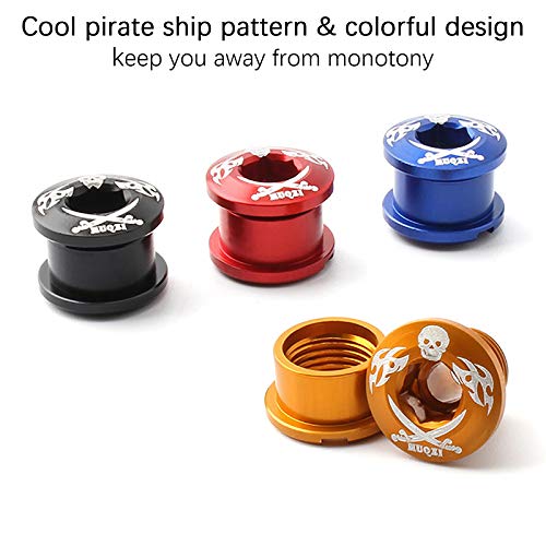 VANICE 4 Pcs Single-Ring Chainring Bolts in Aluminum for Road Bicycle, Mountain Bike, MTB/Pirate Ship - Thumbnail 5