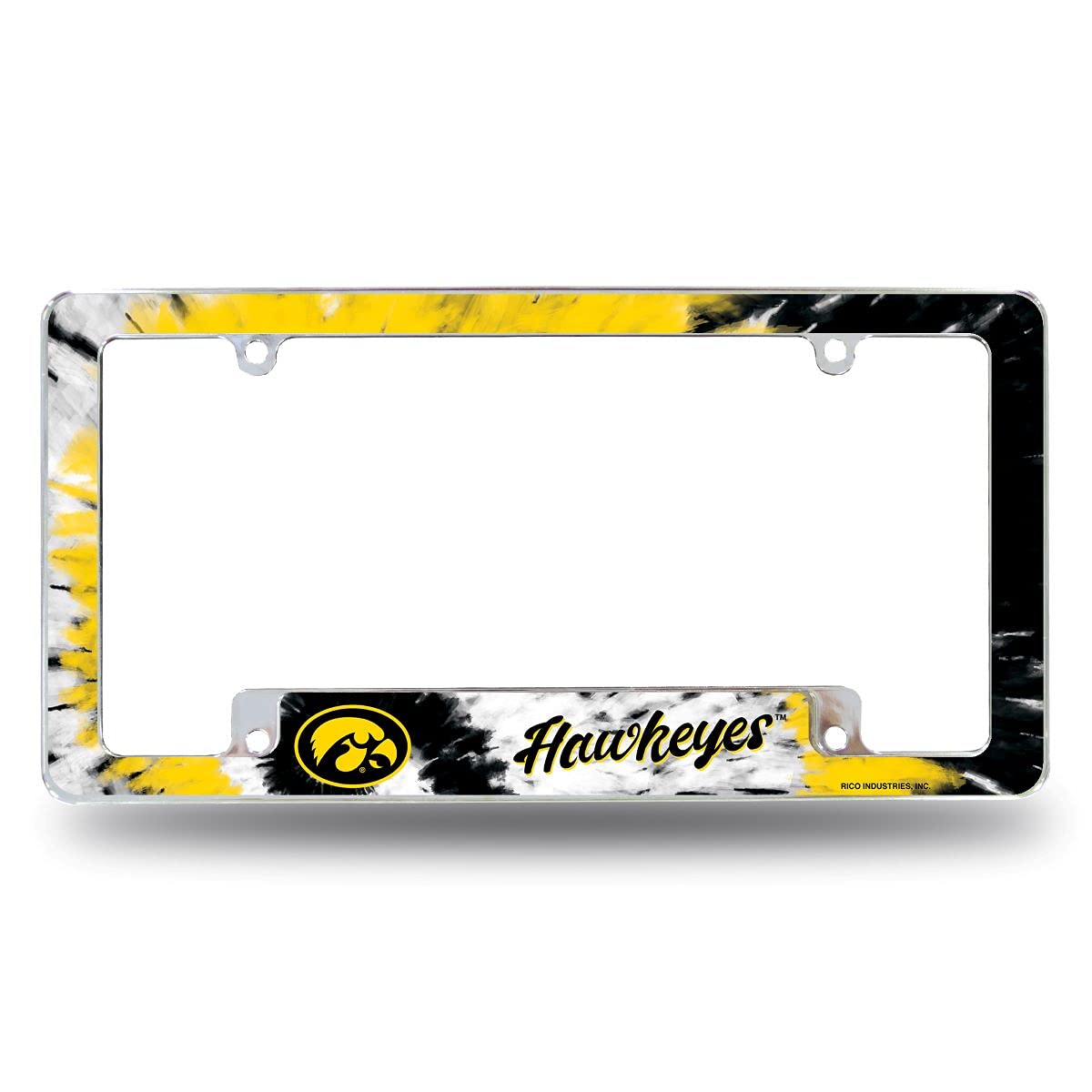Rico AFC250101BTD Iowa University - Tie Die Design - All Over Chrome Frame (Bottom Oriented)