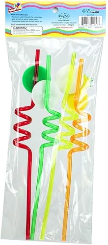 Pajitas de plástico de colores surtidos de frutas mágicas, juego de 4 piezas, accesorio perfecto para recuerdos de fiesta para niños
