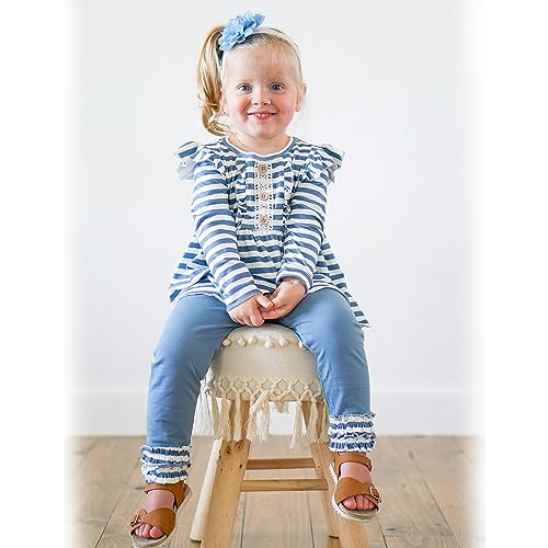 HINTINA Toddler Infant Girl Ruffle long Sleeve Top Pants 2 Piece Outfits Baby Girl Fall Winter Clothes Set2