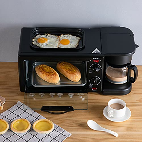 Acesunny 3-in-1 mini-ovens, multifunctionele ontbijtmachine met koffiezetapparaat, grillplaat, ontbijtmachine, toastofen, oven, grillplaat, mini-oven, 9 liter pizzaoven - Afbeelding 4