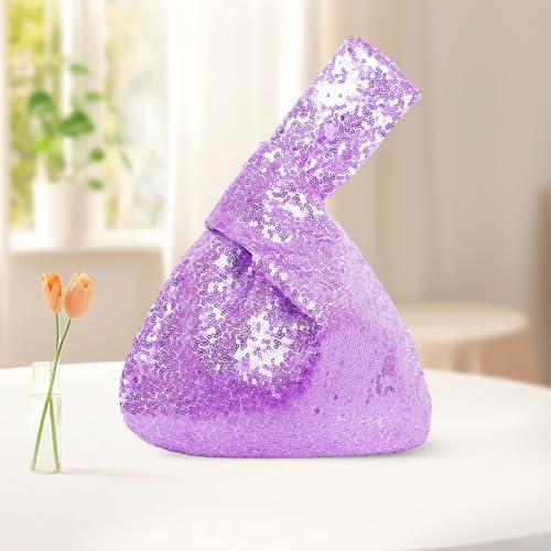 Image of Eternal Beauty Sequin Wristlet Bag, Reinforced Sparkly Evening Clutch for Wedding Guest, Cruise & Prom Mini Purse