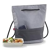 Photo Gallery valira stone washed luch bag-borsa per alimenti urban, colore grigio-nero, nylon Photo Gallery valira stone washed luch bag-borsa per alimenti urban, colore grigio-nero, nylon