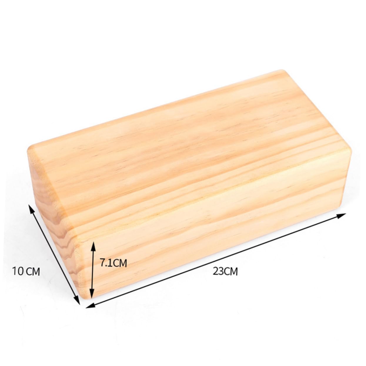 iplusmile Yoga Block Massivem Holz Rutschfest Druckfest Langlebig für Yoga Tanz und Tägliche Übungen Smooth Oberfläche Abgerundete Kanten für Yogafreunde und Fitness Enthusiasten