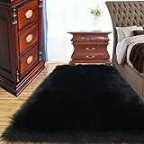 fell schwarzer panther 【Einfache Reinigung】 - Chemische reinigung und hand gewaschen wird empfohlen, Diese fell teppich kann mit wasser unter 30 Grad und getrennt von anderen kleidungsstücken gewaschen werden.
