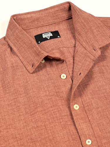 Image of Thomas Scott Men's | Solid | Textured Fabric | Full Sleeve | Slim Fit | Polyester-Blend | Spread Collar | Casual Shirt