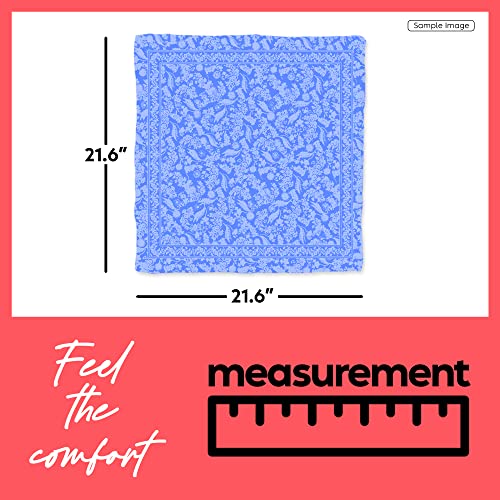 Womens Neck Scarf 21"x21" Small Square | Headband Scarf Ethnic Bandana Head Scarf Flowering Breathable Lightweight (Flowering Design 7)4