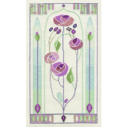 Derwentwater Designs MKP5 Mackintosh Cross Stitch Kit - Oriental Rose