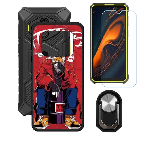 BMPNLSZ �K�p Ulefone RugKing 3 Pro�p+HD�����K���X�ɓK�����ėpTPU�P�[�X�A�V���J�Q���P�[�X�o���p�[�ی�o�b�N�P�[�X-�ɓK����9�d�x�X�N���C�u�h�~�X�N���[���v���e�N�^(6,56") + ���O���\�Ŕėp�I��360�x��]�\