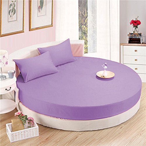 Parure de lit ronde en coton égyptien lavande 233cm pour éliminer les plis sur matelas circulaire