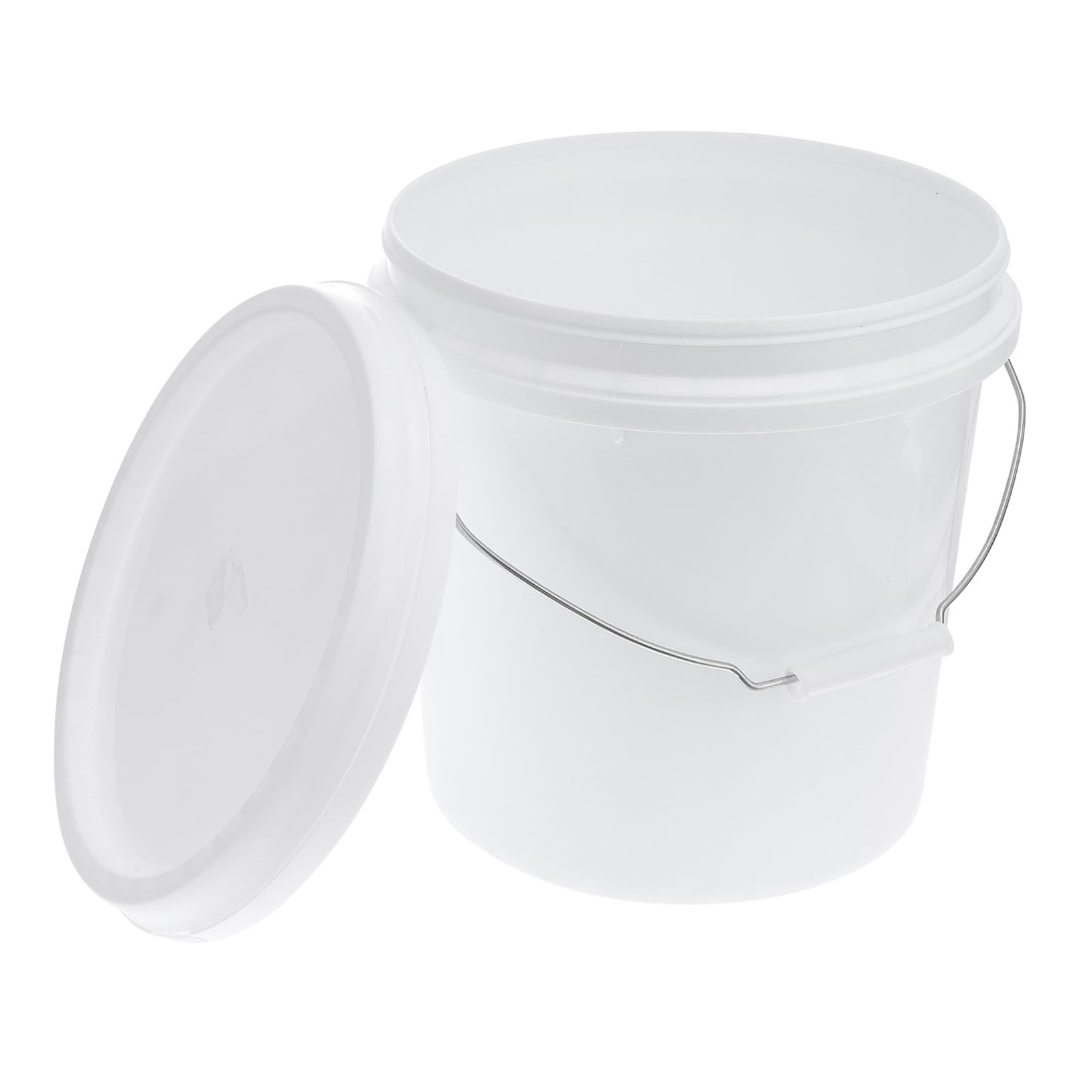 Mikinona Seau Hermétique en Plastique Blanc 10L, Seau Portatif Robuste pour Eau et Produits de Nettoyage, Usage Maison, 3 Gallons