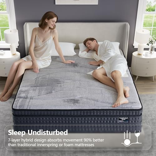 Suiforlun 14 Inch Queen Mattress, Medium Plush Hybrid Mattress with Gel Memory Foam & 7-Zone Pocket Springs - Euro Pillow Top, Edge Support, Cooler Sleep, Fiberglass Free, 120-Night Trial by Suiforlun - Image 7