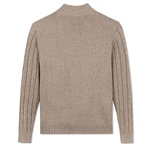 Image of Kid Nation Boys Sweater Cotton Quarter Zip Sweater Kids Cable Knit Pullover | Casual 1 /4 Zip Sweater for Child 3-14 Years (Previously Amazon Essentials)