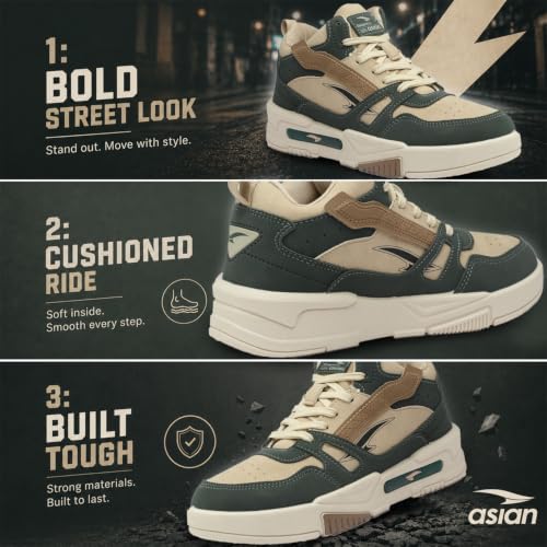 Image of ASIAN Men's MEXICO-11 Casual Sneaker Shoes with Synthetic Upper Lightweight Comfortable Mid Top Sneaker Shoes for Men's & Boy's