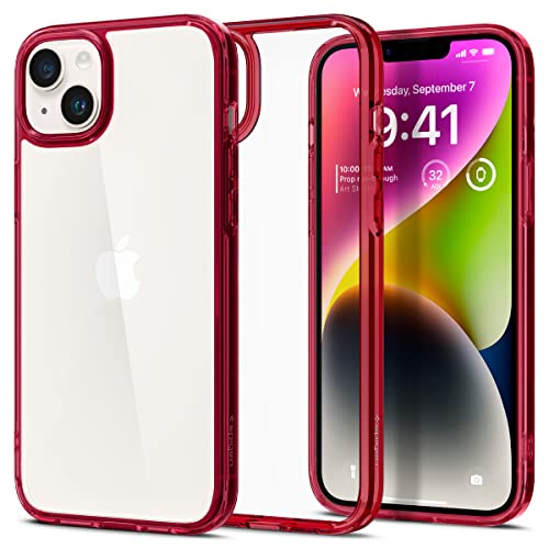 Image of Spigen for iPhone 14 Plus Case, Ultra Hybrid [No Magnet Ring][Anti-Yellowing] - Red Crystal