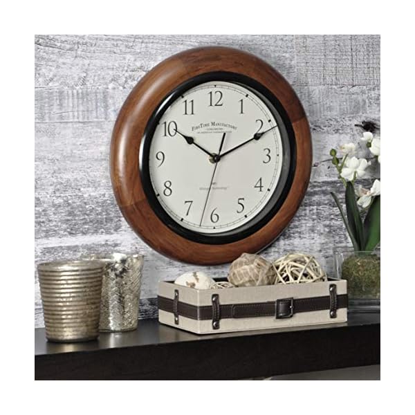   FirsTime-Co-Walnut-Round-Wall-Clock-1110055