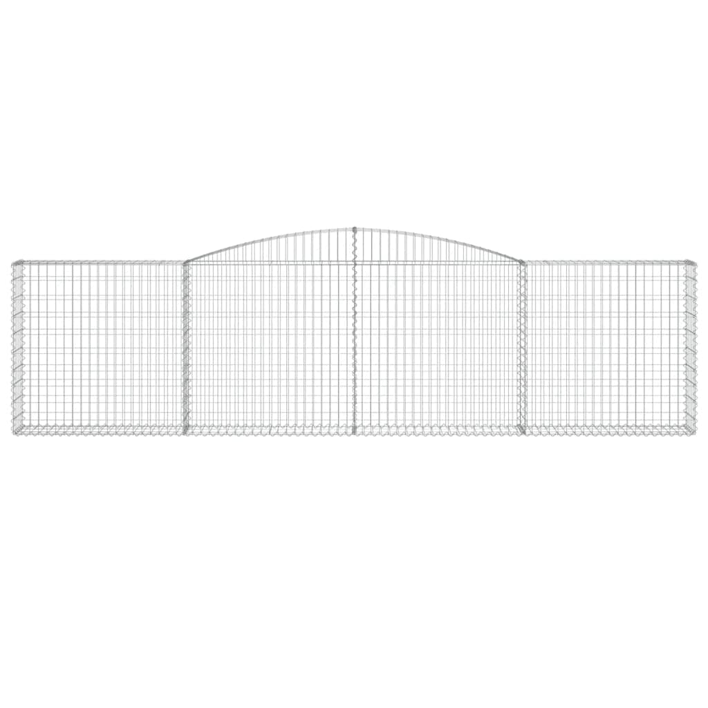 Gaviones pared 25 unidades arco alto 400 x 30 x 100/120 cm hierro | Borde estable de alambre de hierro galvanizado para jardín y terraza, ideal como protección visual y decoración.