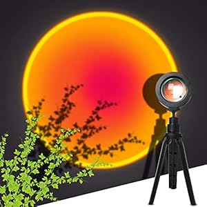Sunset Lamp, Sunset Projection staande lamp, zonsonderganglamp, zonsonderganglamp, 360 graden draaibaar, romantische visuele stemming, lamp voor slaapkamer decoratie (statiefbasis)