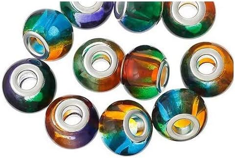 Dreadz Round Glass Multi Colour Dreadlock Hair Beads (5mm Hole) x 3 Bead Pack