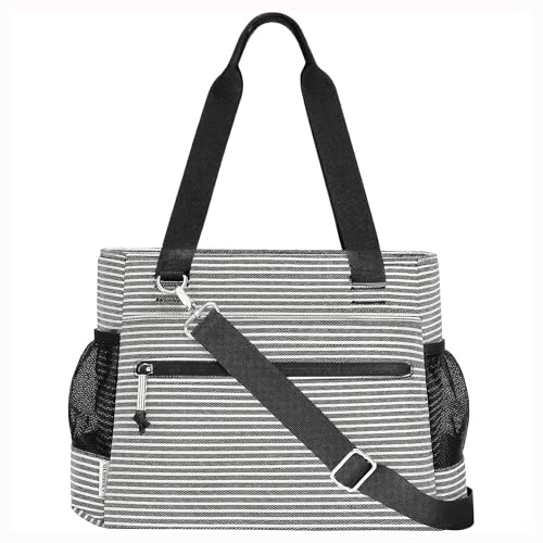 GLENKEY Insulated Lunch Box Lunch Bag Tote - Large Leakproof Cooler Bags for Women - Soft Lunchbox for Adults Work Shift Picnic Travel Stripe 15L