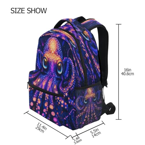 Kraken Magic Backpack for School Boys Girls Adults Kids Bookbag Laptop Bag 15L4