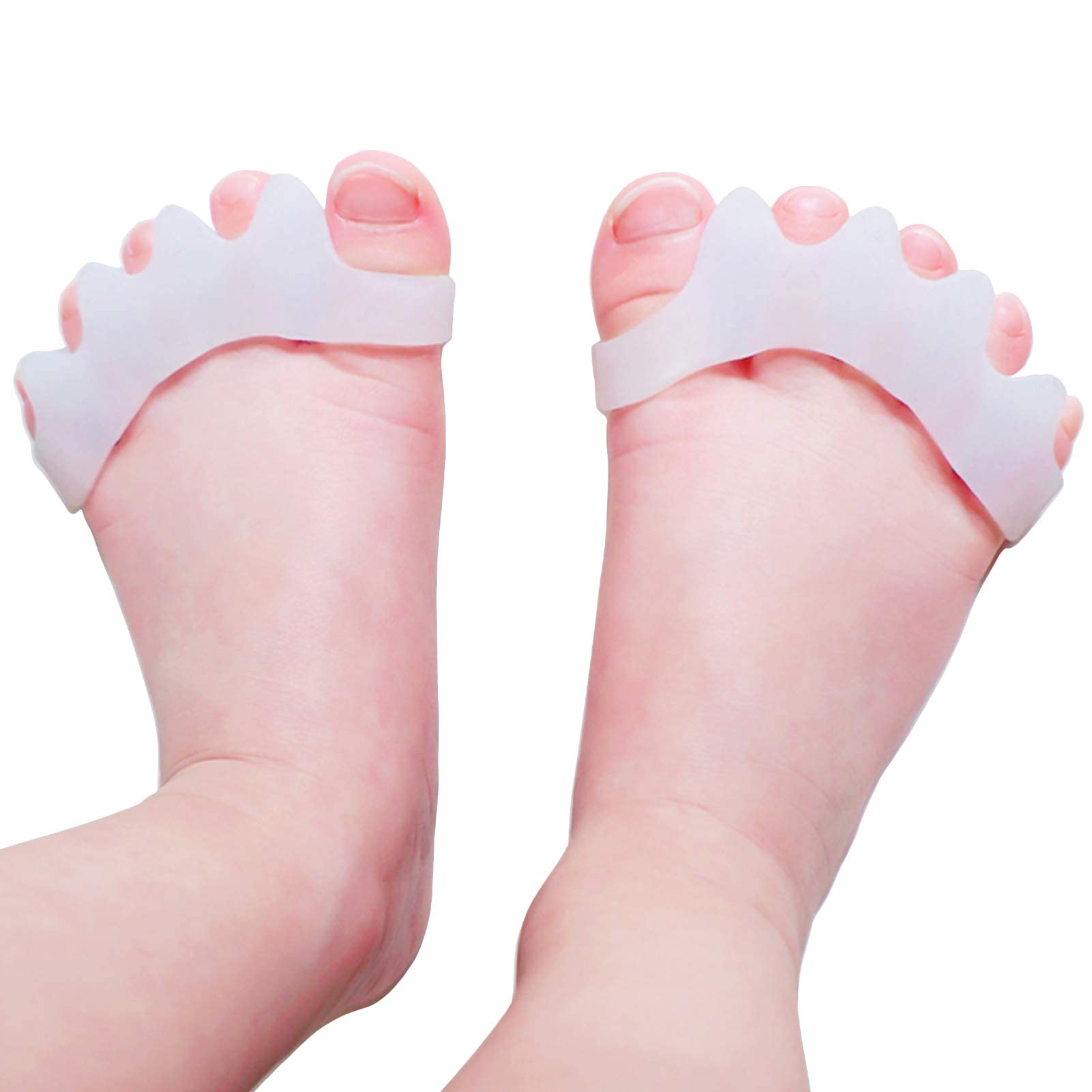 JYCCH Children'S Gel Toe Separator And Separator for Separating and Correcting Overlapping Toes (White, 2 Pcs) (White)