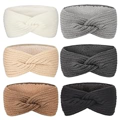 6 Pcs Knitted Cross: White, Black, Khaki, Light Gray, Light Beige, Dark Gray