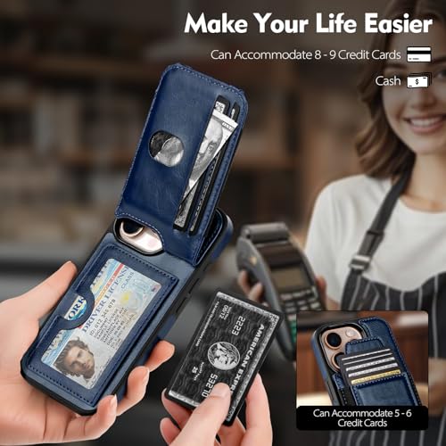 SkyEagle Compatible with iPhone 16 Pro Max Wallet Case with Card Holder,Women Men PU Leather RFID Blocking Shockproof Magnetic Flip Cover Credit Card Slots Kickstand,for Apple 16 Pro Max,Blue by SkyEagle - Used condition - Image 4