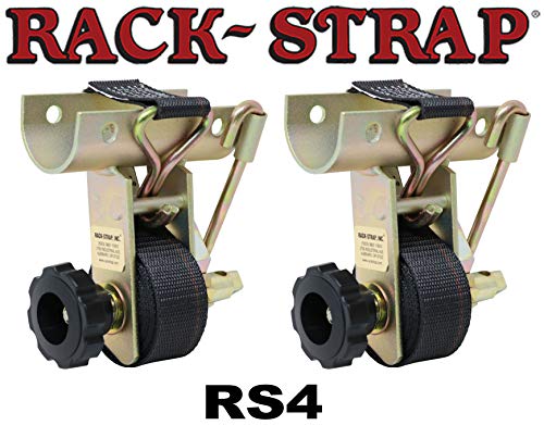 2 Pack, Rack-Strap RS4, 1-5/8 Inch O.D. Round Mounting Bracket, Bolt Mounting Hardware Included, Zinc-Yellow Hardware, Double J Wire Hook On The End, Strap Length 8 Ft, Black Polyester Tie-Down Webbing, Made In The USA. (Gold) 2 Pack, Rack-Strap RS4, 1-5/8 Inch O.D. Round Mounting Bracket, Bolt Mounting Hardware Included, Zinc-Yellow Hardware, Double J Wire Hook On The End, Strap Length 8 Ft, Black Polyester Tie-Down Webbing, Made In The USA. (Gold)