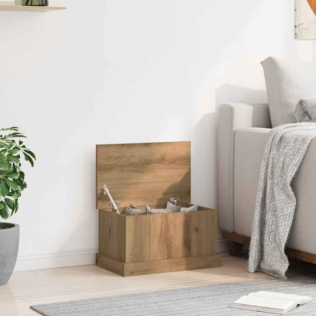 Baúl de madera de roble Artisan, 30 x 50 x 28 cm, almacenamiento con tapa, banco de almacenamiento, organizador para salón, dormitorio, pasillo, orden y ahorro de espacio