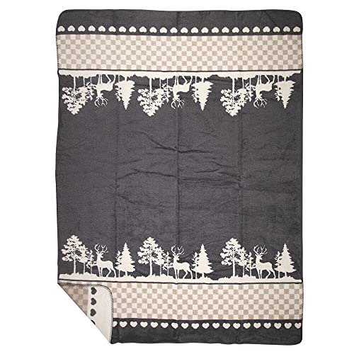 Mars & More Manta de lana para bosque, 150 cm x 200 cm, color gris Cover