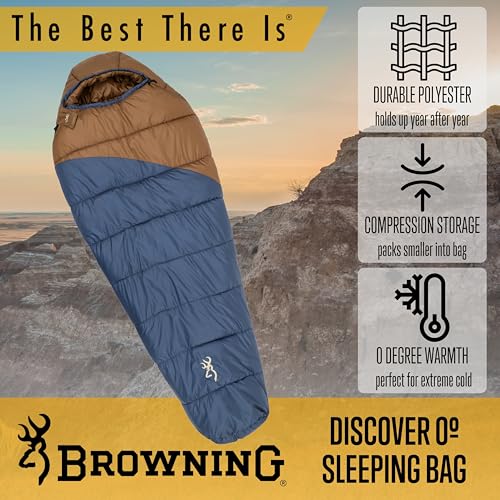 Browning Discover Bolsa de Dormir para Clima Extremo – Bolsa de Dormir Momia con Aislamiento TechLoft Silver, Collar Antiborrado y Cáscara Durable para Camping de Invierno, Mochilero y Aventura al Aire Libre miniatura 2