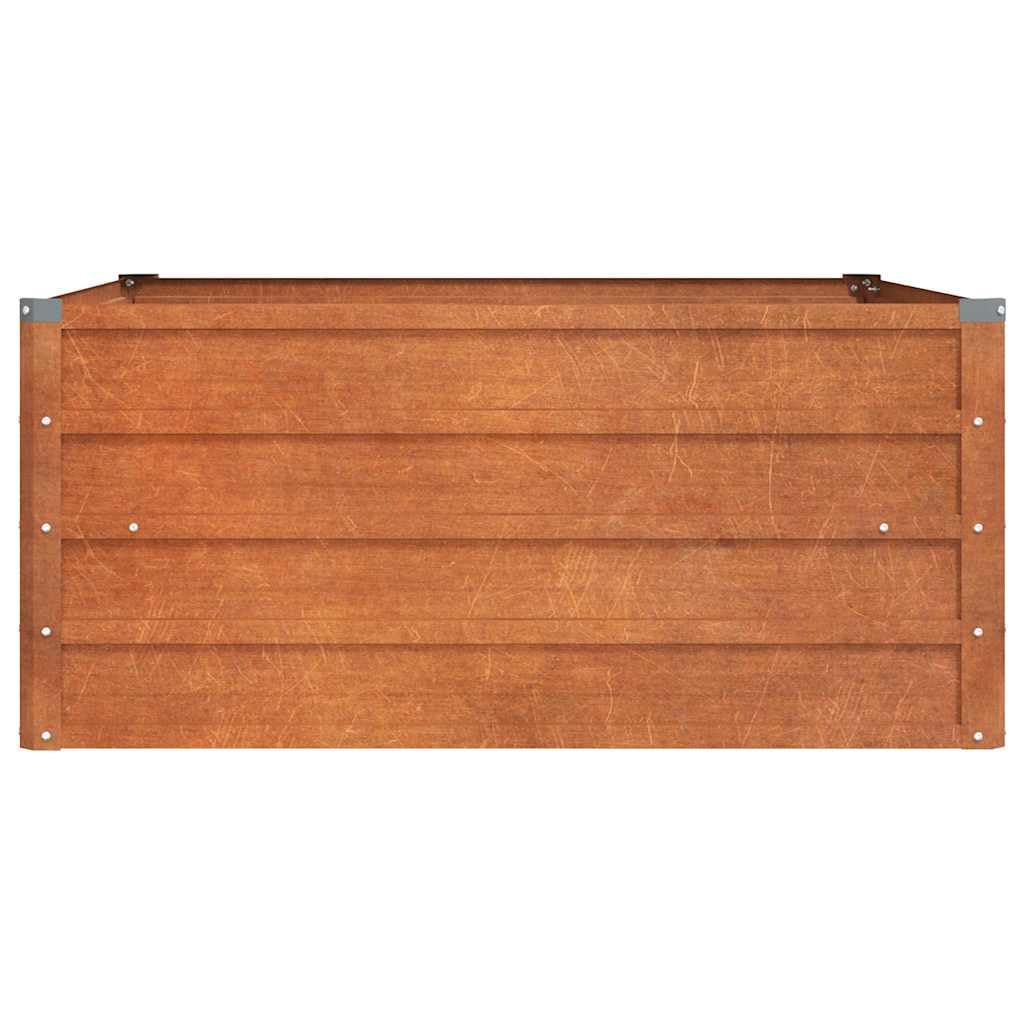 Hochbeet aus Cortenstahl rostig 100x100x45 cm wetterfestes Pflanzgefäß für Gemüse, Kräuter, Blumen, Balkonkasten, Robustes, modernes Outdoor Hochbeet mit offenem Boden und sicherer