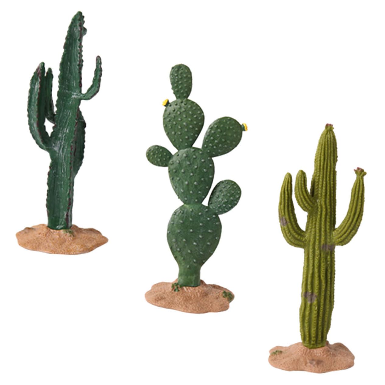 ABOOFAN 5 Juegos De Estatuas De Cactus para Jardín Adornos Simulados Figuras De Cactus Ligeras Y Portátiles 3 Piezas X 5