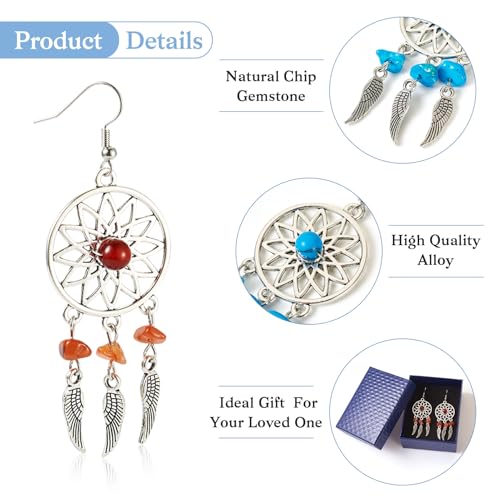 Boucles d'oreilles attrape-rêves aux finitions soignées, bijoux bohèmes d'exception - 5
