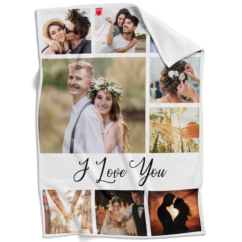 Image of inkArts Custom Blanket with Photo, Personalized Blanket, Customized Photo Blankets, Customizable Picture Blankets, Personalized Anniversary Photo Gifts for Women Men Her Him Girlfriend Boyfriend