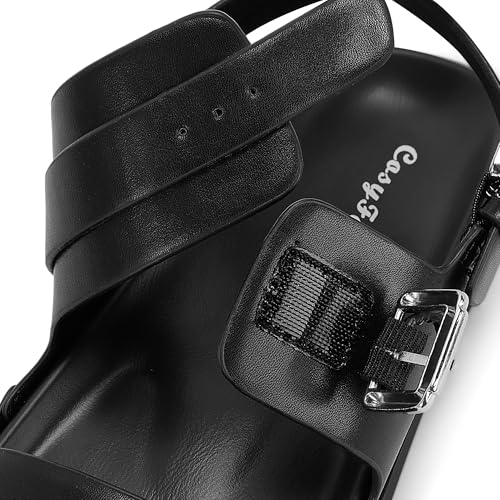 CosyFever Women's Flat Slip On Adjustable Back Strap Footbed Sandals Walking Shoes Comfortable for Summer Work Casual4